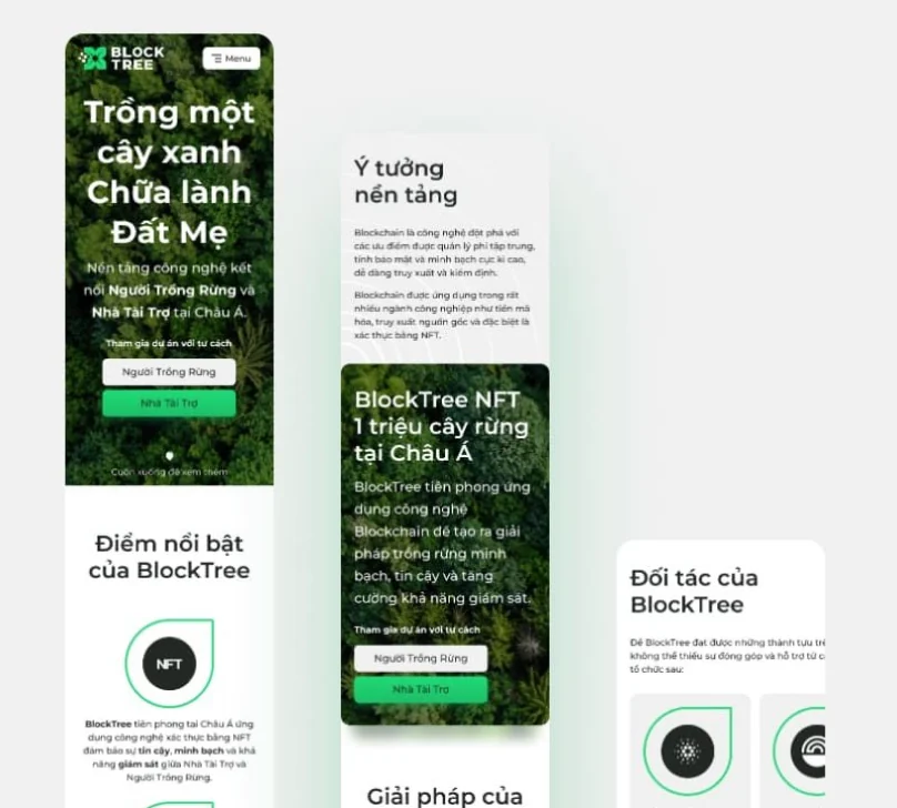 BlockTree sponsor website on mobile